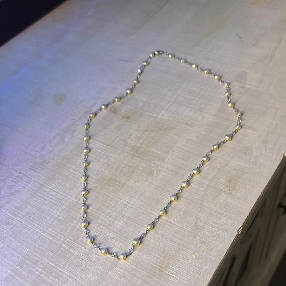 Worn Once Elegant Silver and White Necklace